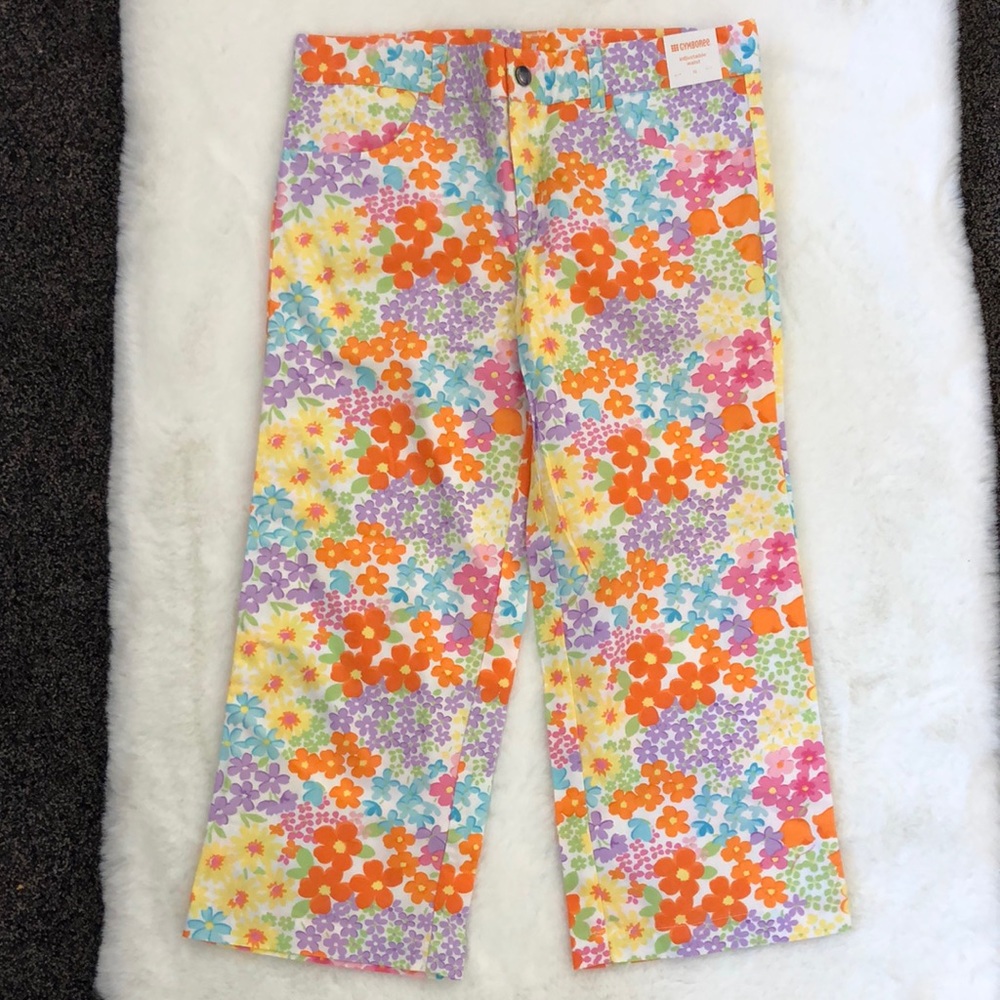 NWT Gymboree floral cotton capris size 12